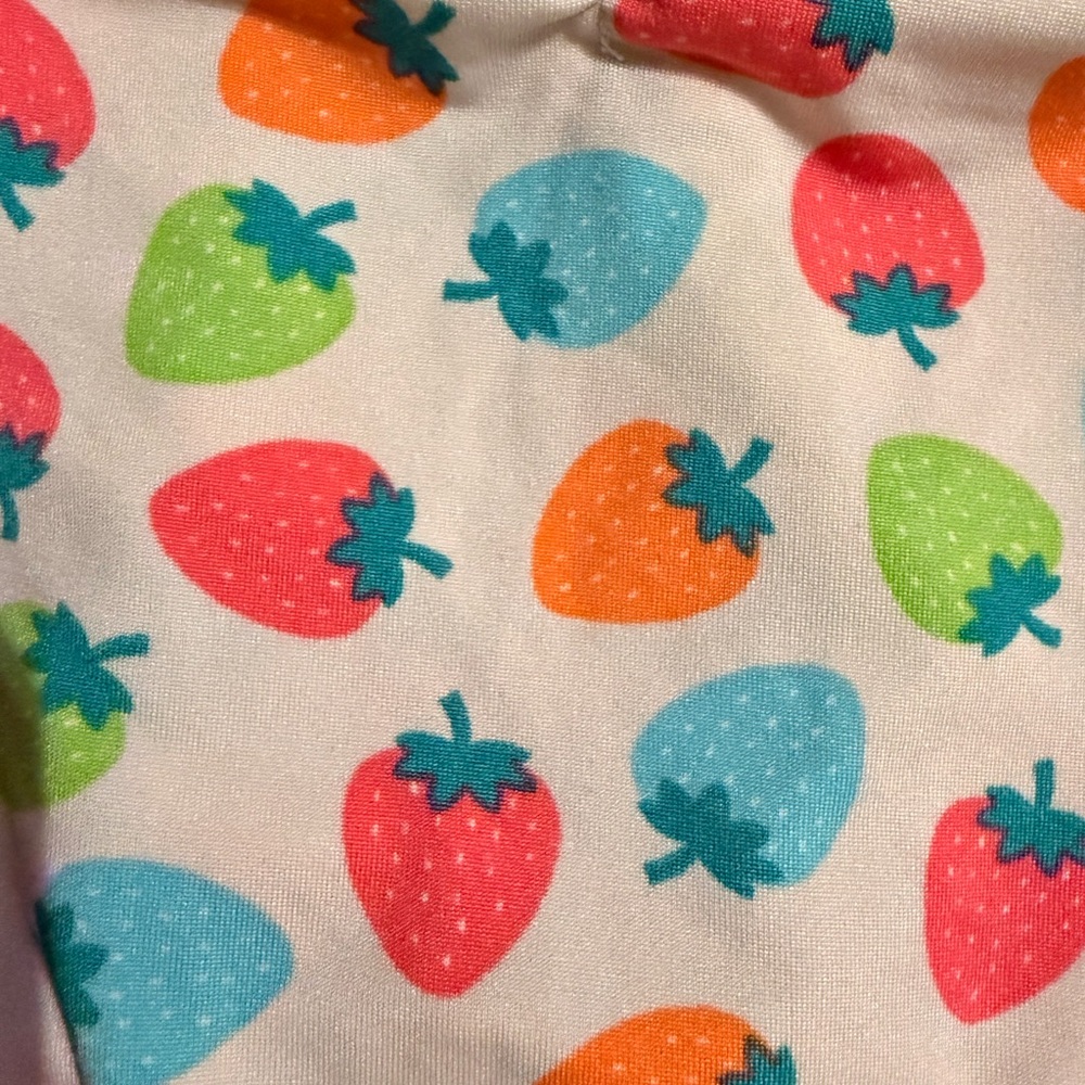 Dot Dot Smile Multicolor Strawberry Print Kids Dress - Picture 2 of 3